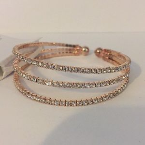 Jessica McClintock Rose Gold Rhinestone Bracelet
